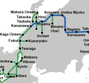 Osaka Tokyo railway network map