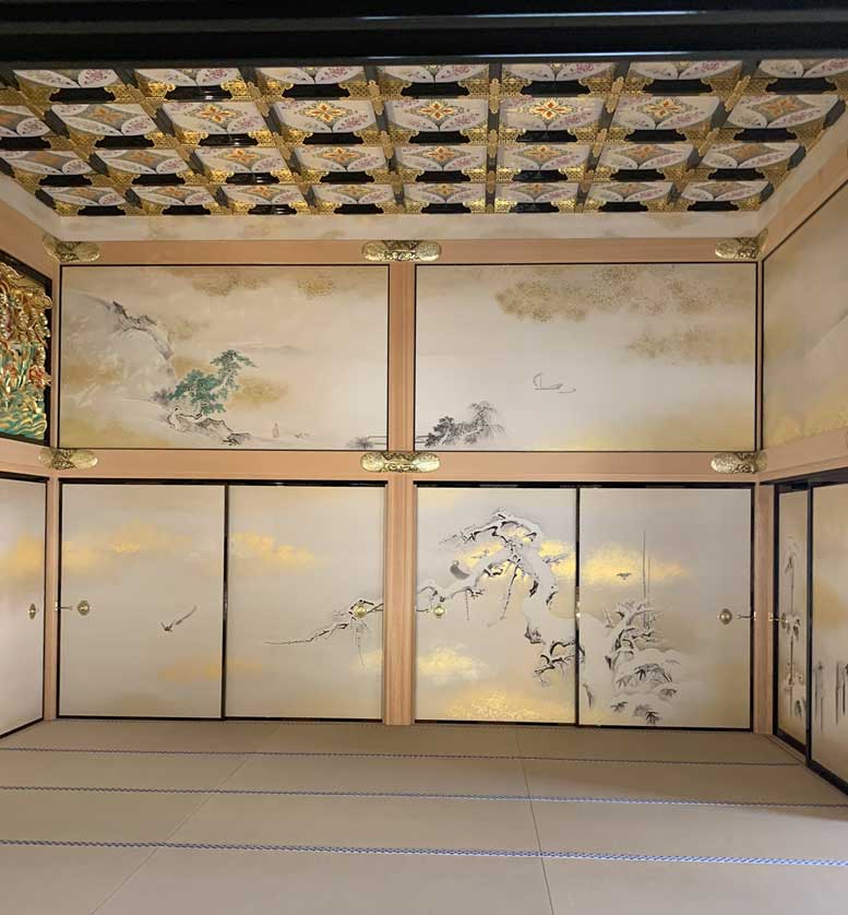 Winter scenes in the shogun's chamber, Aichi, Japan.