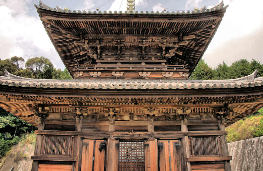 Unusual 2 storey Pagoda at Kirihata-Ji Temple. Moved here in 1873 from Sumiyoshi Shrine in Osaka.