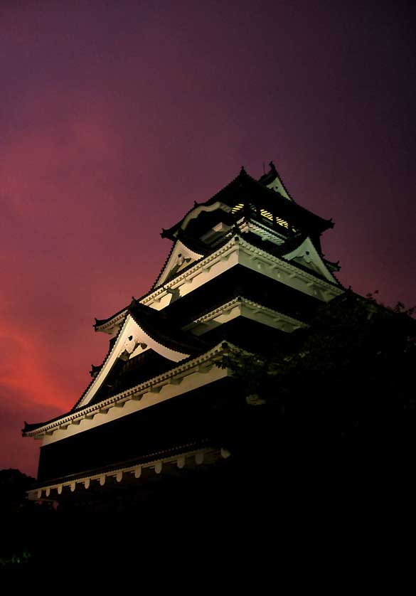 Kumamoto Castle sunset, Kyushu, southern Japan.