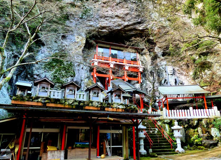 Sekimondo Temple, an amazing cave temple in Kankakei Gorge, one of many such temples on the Shodoshima Pilgrimage.