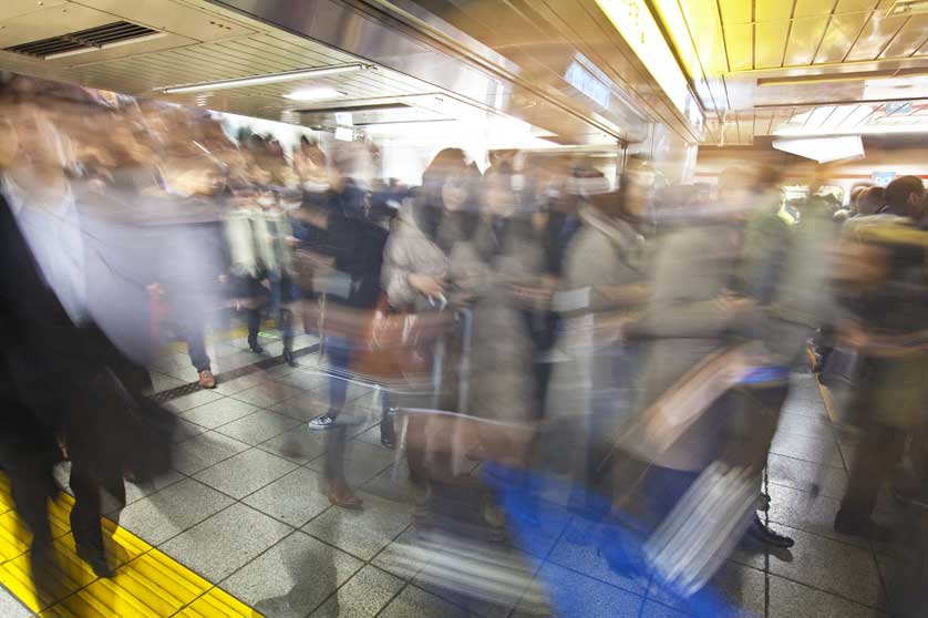 Rush hour at Shinjuku Station, Tokyo.