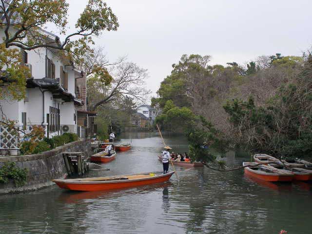 River boats, Yanagawa, Kyushu.