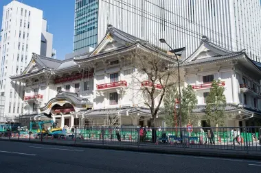 The front of the new kabuki theater (Kabuki-za) in Ginza.