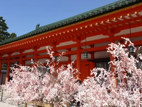 The inauguration of the Heian Jingu-took place March 15, 1895 on the occasion of the 1100th anniversary of the founding of Kyoto.