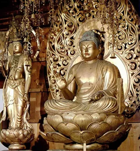 A statue of Buddha.
