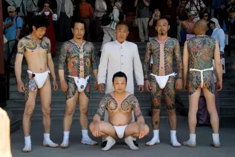 The Sanja Matsuri is one of the rare occasion when the yakuza publicly display their tattoos.