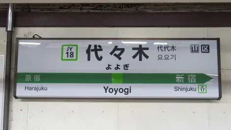 Panneau de la gare JREast, ligne Yamanote