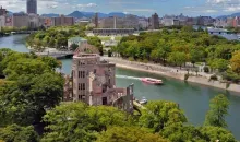 Vista de la cúpula del parque Memorial de la Paz de Hiroshima