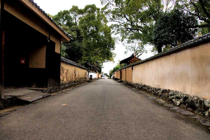 Street of samurai houses on Kitadai, Oita, Japan.