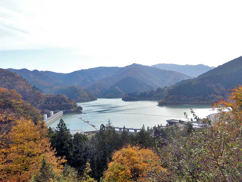Okutama Lake seen from the Okutama Mukashi Michi, Japan.