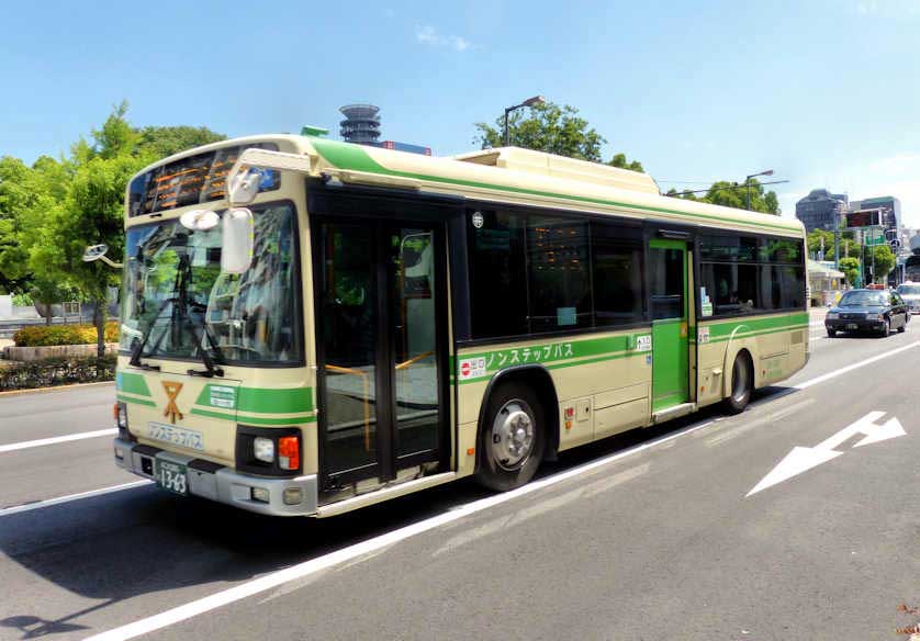 Osaka City Buses are usually green.