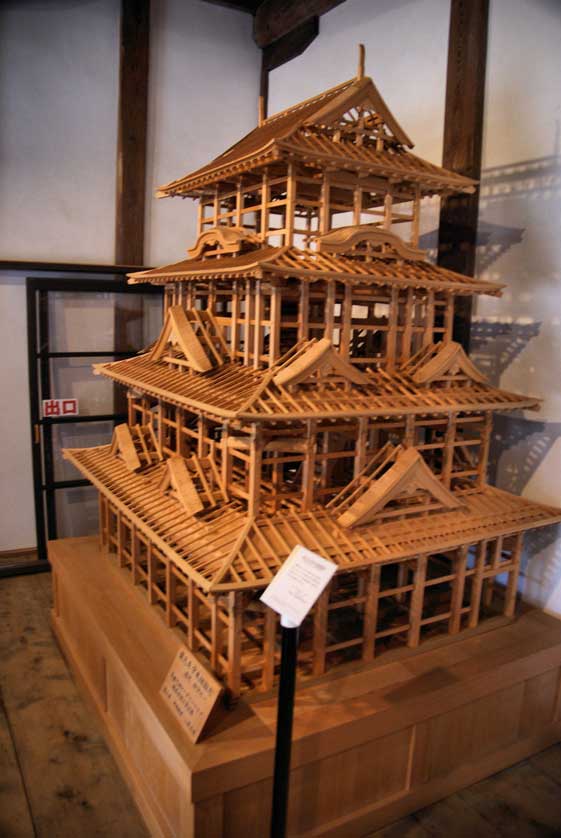 Ozu Castle architecture in detail.