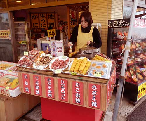 Seafood Vendor at the Tojinbo Cliffs, Fukui.