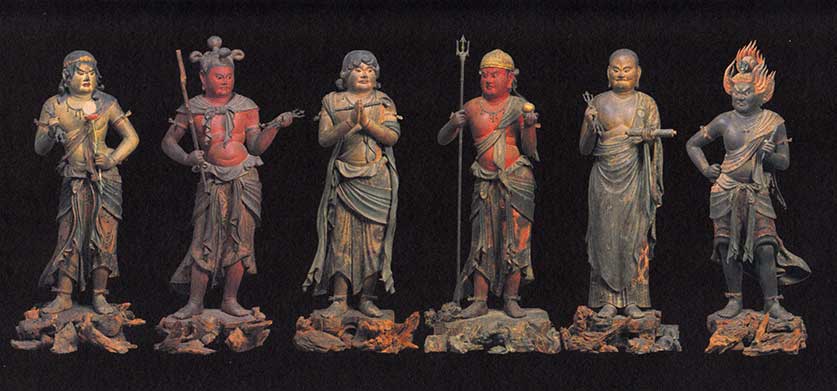 Six of the Eight Youth Attendants of Fudo Myo'o by Unkei, circa 1197, Koyasan Reihokan, Wakayama Prefecture.