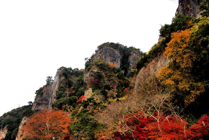 Yabakei Gorge with fall colors.