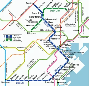 Map of Yokohama Subway Network