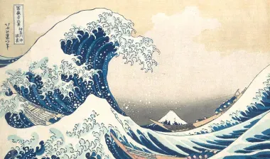 La vague au large de Kanagawa avec le mont Fuji en arrière plan de Hokusai
