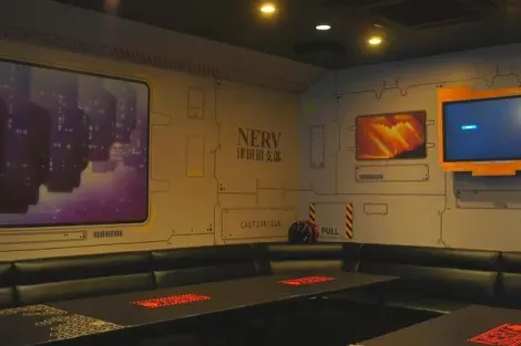 In Shibuya, the chain Joysound installed a special karaoke on the theme of the Evangelion series.