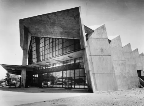 Gunma Music Center by Antonin Raymond in 1961 is in Takasaki
