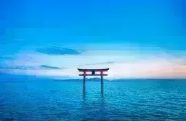 Biwa lake - Shirahige shrine sunset