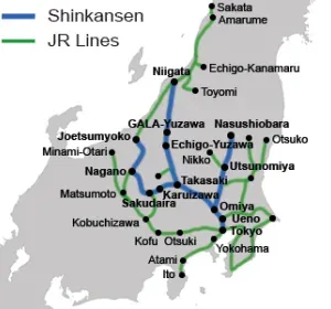 Nagato Niigata railway network map