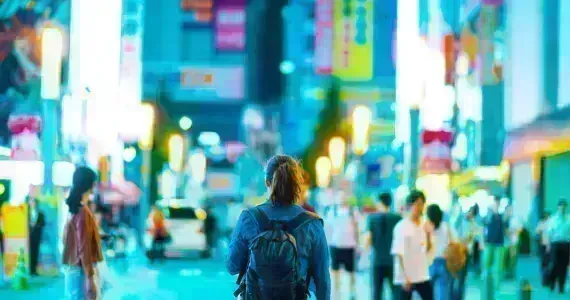 Solo woman in Shinjuku, Tokyo